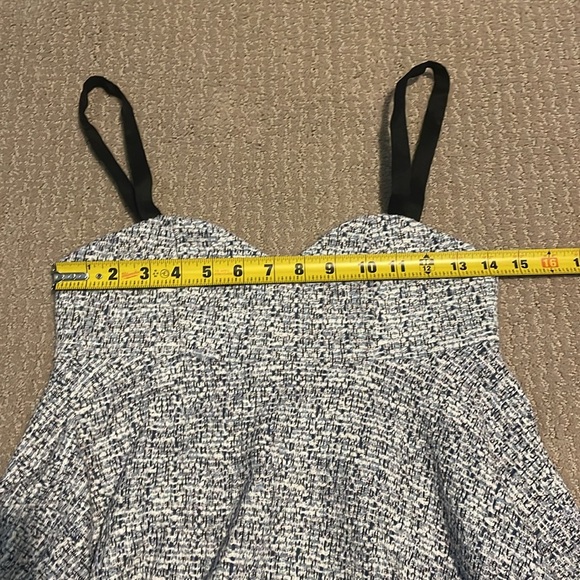 Zara Contrast Textured Peplum Tweed Top in Blue Small - Picture 9 of 9